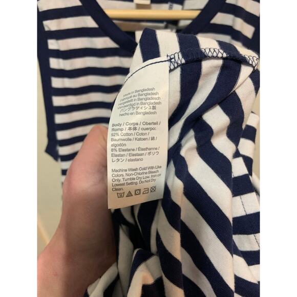 J. Crew navy blue and white striped dress. maxi NWT size XS nautical - Picture 5 of 9